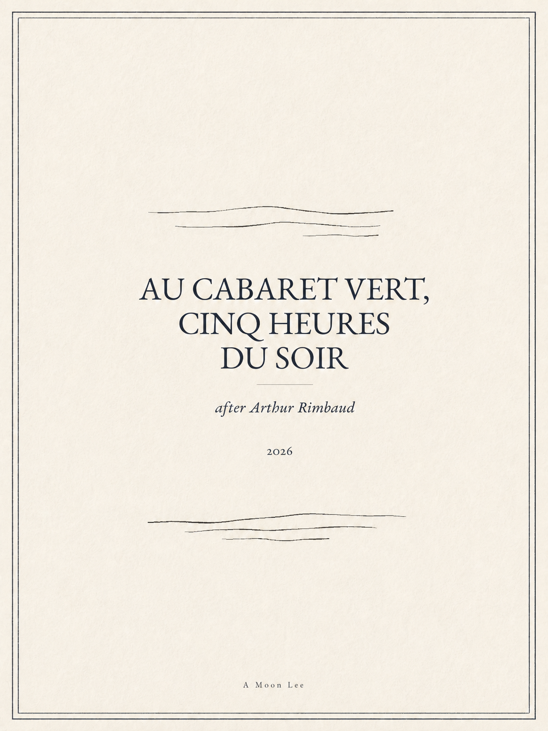 Cover image for Au Cabaret Vert, cinq heures du soir